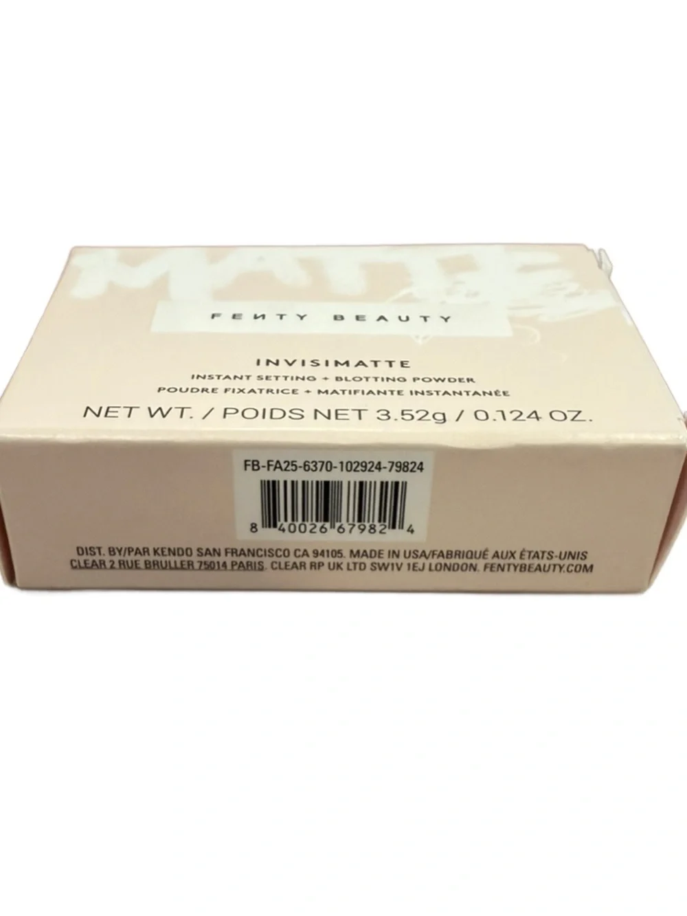 Fenty Beauty Invisimatte Instant setting + blotting powder- Translucent